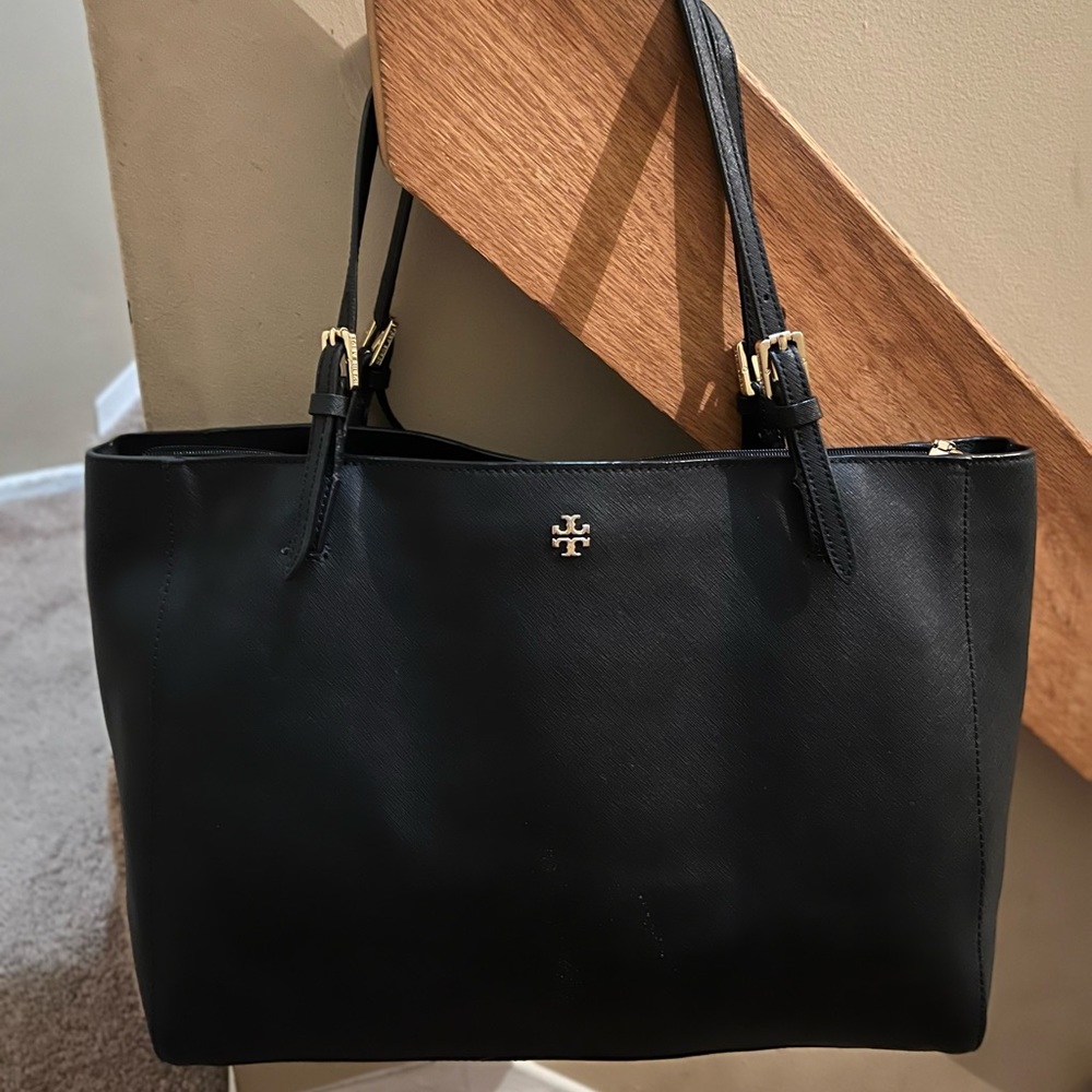 Tory Burch Large Black Tote Bag EUC